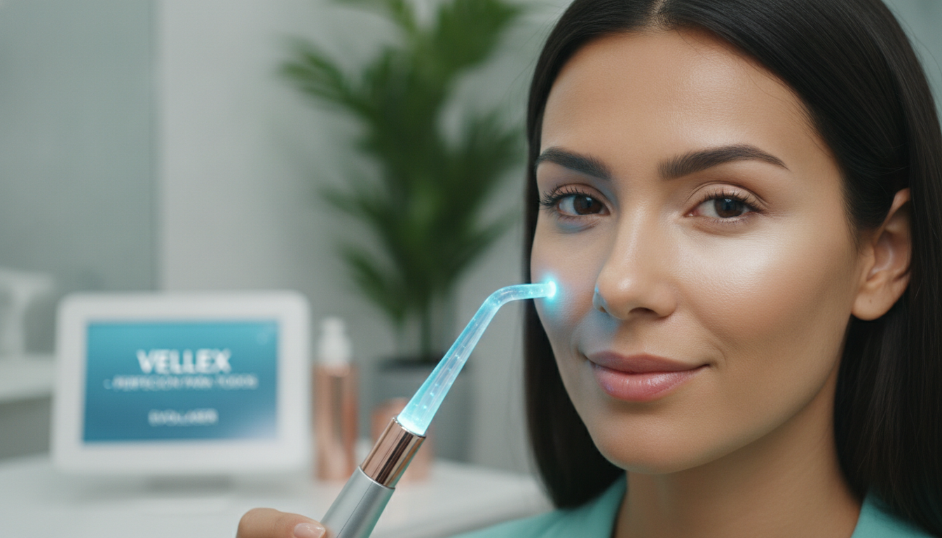 Create a stunning, professional hero image for a blog post titled "Adiós a la Mirada Cansada: Tratamientos de Vanguardia para Eliminar Ojeras en CDMX". Context: Eres el blog oficial de Vellex — clínica de estética avanzada en Ciudad de México. Nuestro slogan es "Perfección para todos". Estamos respaldados por EvolLaser y bajo supervisión de la Dra. Estephani Montiel H. (Cédula Prof. 08786195, UNAM). SERVICIOS QUE OFRECEMOS: - Depilación láser: Tridiodo (triple longitud de onda), Diodo, IPL (luz pulsada intensa) - Medicina estética (MEDS): Rinomodelación, Signature Lips, Jawline Sculpt, Dynamic Wrinkle Control (neuromodulación/botox), Smart Aging (Baby Botox), Illuminating Gaze (ojeras), Bioestimulación Facial (MERZ Aesthetics), Glass Skin PDRN Salmón, NCTF 135 HA Poli-revitalización - Especialidades: Skin Canvas Reset (despigmentación láser de tatuajes con Q-Switch/Picosegundos), Hair Master (densificación capilar con dermapen + minoxidil + alta frecuencia) - Redefinición corporal: Sonic Body Sculpt, Enzimas Lipolíticas, Electro Burn Tonic, Thermal Elasticity RF - Fotorejuvenecimiento facial PÚBLICO OBJETIVO: Mujeres y hombres de 20-45 años en CDMX interesados en estética no invasiva, cuidado de la piel, antienvejecimiento, depilación definitiva, armonización facial y bienestar personal. Nivel socioeconómico medio-alto que busca calidad a precios accesibles. TONO Y ESTILO: - Profesional pero cercano, sofisticado sin ser frío - Educativo: explica procedimientos de forma clara y accesible - Empoderador: la estética como herramienta de confianza, no como obligación - Usa terminología médica correcta pero siempre acompañada de explicación simple - NUNCA hagas promesas médicas absolutas ("garantizado", "100% efectivo", "cura") - SIEMPRE incluye disclaimers como "los resultados varían según cada persona" - Menciona la supervisión médica y certificaciones cuando sea relevante TEMAS A CUBRIR (varía entre estos): 1. Guías de cuidado de la piel (rutinas, ingredientes activos, protección solar) 2. Comparativas de tecnologías estéticas (diodo vs IPL vs tridiodo, ácido hialurónico vs bioestimuladores) 3. Mitos y verdades sobre tratamientos estéticos 4. Tendencias en medicina estética (Glass Skin, Baby Botox, PDRN) 5. Preparación y cuidados post-tratamiento 6. Bienestar integral: alimentación, hidratación y estética 7. Preguntas frecuentes sobre depilación láser 8. Armonización facial: qué es, cómo funciona, qué esperar 9. Cuidado capilar: caída del cabello, tratamientos regenerativos 10. Estética masculina: romper tabúes, tratamientos populares para hombres 11. Novedades y avances en dermatología estética 12. Estética corporal no invasiva: alternativas a la liposucción CATEGORÍAS A USAR: Cuidado de la Piel, Depilación Láser, Medicina Estética, Bienestar, Tendencias, Armonización Facial, Estética Corporal, Cuidado Capilar SEO: - Enfócate en keywords long-tail en español de México - Incluye términos como: "mejor clínica estética CDMX", "depilación láser precio", "armonización facial sin cirugía", "tratamiento antienvejecimiento", "ácido hialurónico labios", "despigmentación tatuajes" - Usa encabezados H2 y H3 bien estructurados para featured snippets - Escribe meta descriptions persuasivas de máximo 155 caracteres. The image should be eye-catching, modern, and relevant to the topic. Use vibrant colors and professional composition. Photorealistic style.