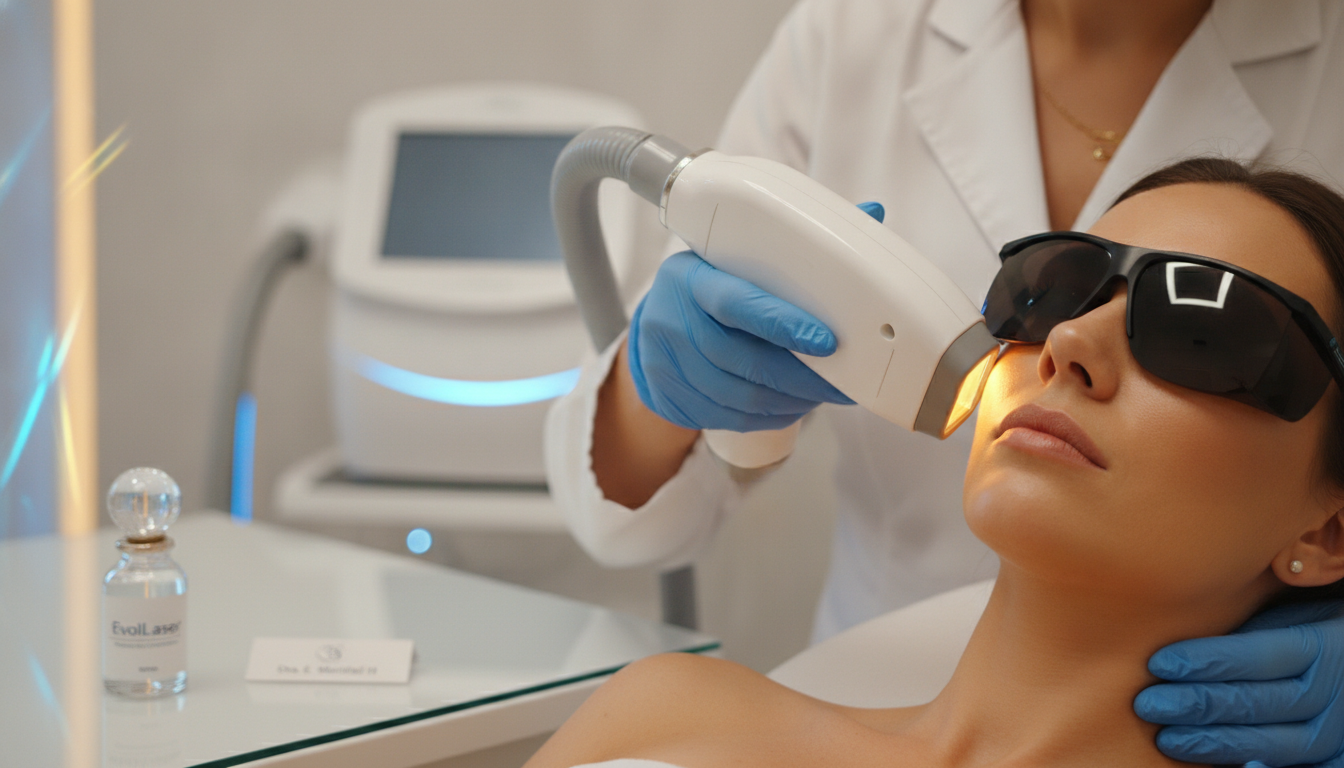 Create a stunning, professional hero image for a blog post titled "Fotorejuvenecimiento Facial en CDMX: Recupera la Luminosidad y Juventud de tu Piel con IPL". Context: Eres el blog oficial de Vellex — clínica de estética avanzada en Ciudad de México. Nuestro slogan es "Perfección para todos". Estamos respaldados por EvolLaser y bajo supervisión de la Dra. Estephani Montiel H. (Cédula Prof. 08786195, UNAM). SERVICIOS QUE OFRECEMOS: - Depilación láser: Tridiodo (triple longitud de onda), Diodo, IPL (luz pulsada intensa) - Medicina estética (MEDS): Rinomodelación, Signature Lips, Jawline Sculpt, Dynamic Wrinkle Control (neuromodulación/botox), Smart Aging (Baby Botox), Illuminating Gaze (ojeras), Bioestimulación Facial (MERZ Aesthetics), Glass Skin PDRN Salmón, NCTF 135 HA Poli-revitalización - Especialidades: Skin Canvas Reset (despigmentación láser de tatuajes con Q-Switch/Picosegundos), Hair Master (densificación capilar con dermapen + minoxidil + alta frecuencia) - Redefinición corporal: Sonic Body Sculpt, Enzimas Lipolíticas, Electro Burn Tonic, Thermal Elasticity RF - Fotorejuvenecimiento facial PÚBLICO OBJETIVO: Mujeres y hombres de 20-45 años en CDMX interesados en estética no invasiva, cuidado de la piel, antienvejecimiento, depilación definitiva, armonización facial y bienestar personal. Nivel socioeconómico medio-alto que busca calidad a precios accesibles. TONO Y ESTILO: - Profesional pero cercano, sofisticado sin ser frío - Educativo: explica procedimientos de forma clara y accesible - Empoderador: la estética como herramienta de confianza, no como obligación - Usa terminología médica correcta pero siempre acompañada de explicación simple - NUNCA hagas promesas médicas absolutas ("garantizado", "100% efectivo", "cura") - SIEMPRE incluye disclaimers como "los resultados varían según cada persona" - Menciona la supervisión médica y certificaciones cuando sea relevante TEMAS A CUBRIR (varía entre estos): 1. Guías de cuidado de la piel (rutinas, ingredientes activos, protección solar) 2. Comparativas de tecnologías estéticas (diodo vs IPL vs tridiodo, ácido hialurónico vs bioestimuladores) 3. Mitos y verdades sobre tratamientos estéticos 4. Tendencias en medicina estética (Glass Skin, Baby Botox, PDRN) 5. Preparación y cuidados post-tratamiento 6. Bienestar integral: alimentación, hidratación y estética 7. Preguntas frecuentes sobre depilación láser 8. Armonización facial: qué es, cómo funciona, qué esperar 9. Cuidado capilar: caída del cabello, tratamientos regenerativos 10. Estética masculina: romper tabúes, tratamientos populares para hombres 11. Novedades y avances en dermatología estética 12. Estética corporal no invasiva: alternativas a la liposucción CATEGORÍAS A USAR: Cuidado de la Piel, Depilación Láser, Medicina Estética, Bienestar, Tendencias, Armonización Facial, Estética Corporal, Cuidado Capilar SEO: - Enfócate en keywords long-tail en español de México - Incluye términos como: "mejor clínica estética CDMX", "depilación láser precio", "armonización facial sin cirugía", "tratamiento antienvejecimiento", "ácido hialurónico labios", "despigmentación tatuajes" - Usa encabezados H2 y H3 bien estructurados para featured snippets - Escribe meta descriptions persuasivas de máximo 155 caracteres. The image should be eye-catching, modern, and relevant to the topic. Use vibrant colors and professional composition. Photorealistic style.
