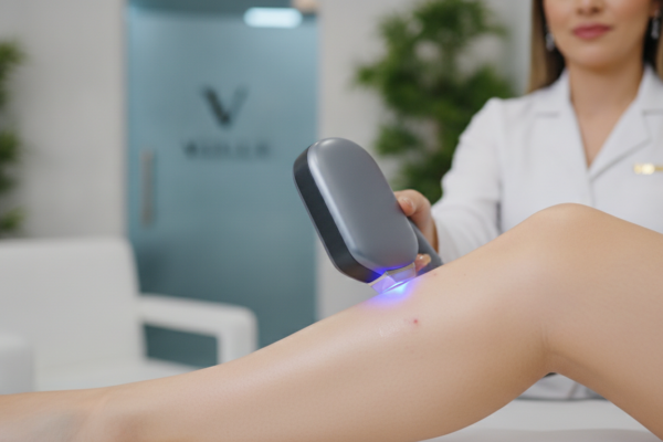 Create a stunning, professional hero image for a blog post titled "Depilación Láser y Foliculitis: Dile Adiós a los Vellos Encarnados en CDMX". Context: Eres el blog oficial de Vellex — clínica de estética avanzada en Ciudad de México. Nuestro slogan es "Perfección para todos". Estamos respaldados por EvolLaser y bajo supervisión de la Dra. Estephani Montiel H. (Cédula Prof. 08786195, UNAM). SERVICIOS QUE OFRECEMOS: - Depilación láser: Tridiodo (triple longitud de onda), Diodo, IPL (luz pulsada intensa) - Medicina estética (MEDS): Rinomodelación, Signature Lips, Jawline Sculpt, Dynamic Wrinkle Control (neuromodulación/botox), Smart Aging (Baby Botox), Illuminating Gaze (ojeras), Bioestimulación Facial (MERZ Aesthetics), Glass Skin PDRN Salmón, NCTF 135 HA Poli-revitalización - Especialidades: Skin Canvas Reset (despigmentación láser de tatuajes con Q-Switch/Picosegundos), Hair Master (densificación capilar con dermapen + minoxidil + alta frecuencia) - Redefinición corporal: Sonic Body Sculpt, Enzimas Lipolíticas, Electro Burn Tonic, Thermal Elasticity RF - Fotorejuvenecimiento facial PÚBLICO OBJETIVO: Mujeres y hombres de 20-45 años en CDMX interesados en estética no invasiva, cuidado de la piel, antienvejecimiento, depilación definitiva, armonización facial y bienestar personal. Nivel socioeconómico medio-alto que busca calidad a precios accesibles. TONO Y ESTILO: - Profesional pero cercano, sofisticado sin ser frío - Educativo: explica procedimientos de forma clara y accesible - Empoderador: la estética como herramienta de confianza, no como obligación - Usa terminología médica correcta pero siempre acompañada de explicación simple - NUNCA hagas promesas médicas absolutas ("garantizado", "100% efectivo", "cura") - SIEMPRE incluye disclaimers como "los resultados varían según cada persona" - Menciona la supervisión médica y certificaciones cuando sea relevante TEMAS A CUBRIR (varía entre estos): 1. Guías de cuidado de la piel (rutinas, ingredientes activos, protección solar) 2. Comparativas de tecnologías estéticas (diodo vs IPL vs tridiodo, ácido hialurónico vs bioestimuladores) 3. Mitos y verdades sobre tratamientos estéticos 4. Tendencias en medicina estética (Glass Skin, Baby Botox, PDRN) 5. Preparación y cuidados post-tratamiento 6. Bienestar integral: alimentación, hidratación y estética 7. Preguntas frecuentes sobre depilación láser 8. Armonización facial: qué es, cómo funciona, qué esperar 9. Cuidado capilar: caída del cabello, tratamientos regenerativos 10. Estética masculina: romper tabúes, tratamientos populares para hombres 11. Novedades y avances en dermatología estética 12. Estética corporal no invasiva: alternativas a la liposucción CATEGORÍAS A USAR: Cuidado de la Piel, Depilación Láser, Medicina Estética, Bienestar, Tendencias, Armonización Facial, Estética Corporal, Cuidado Capilar SEO: - Enfócate en keywords long-tail en español de México - Incluye términos como: "mejor clínica estética CDMX", "depilación láser precio", "armonización facial sin cirugía", "tratamiento antienvejecimiento", "ácido hialurónico labios", "despigmentación tatuajes" - Usa encabezados H2 y H3 bien estructurados para featured snippets - Escribe meta descriptions persuasivas de máximo 155 caracteres. The image should be eye-catching, modern, and relevant to the topic. Use vibrant colors and professional composition. Photorealistic style.